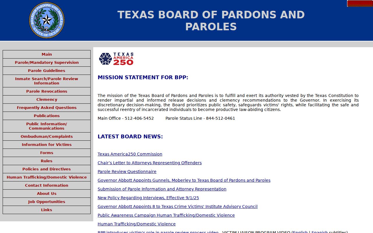 Briscoe County criminal records Texas Board of Pardons and Paroles page
